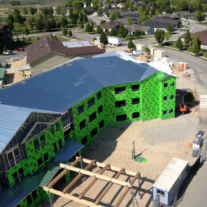 Drone Shot of the Elkhorn Lodge Under Construction